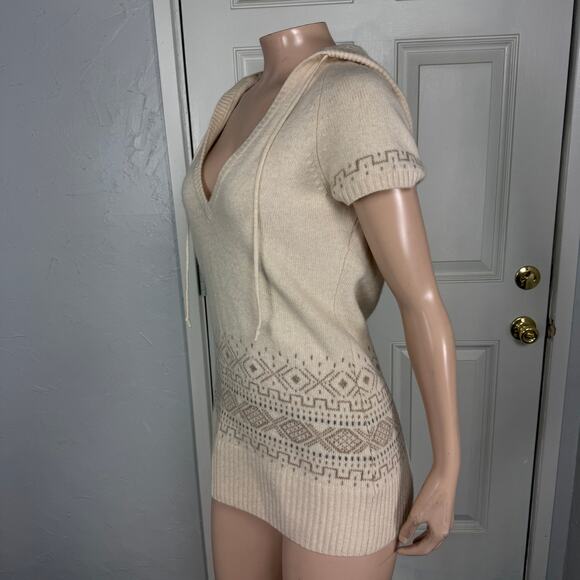 Vintage Y2K Esprit Women's sweater Large Wool Hooded Knit Tunic S/S E3-11 - Picture 5 of 10